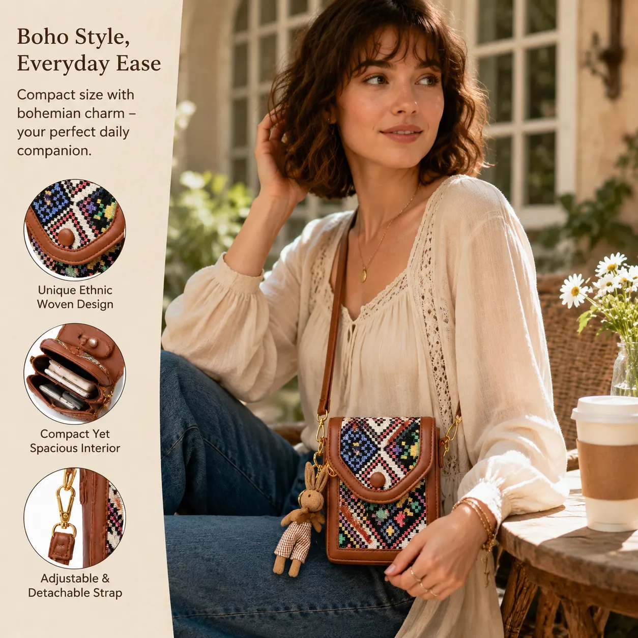 Ethnic Crossbody Phone Bag