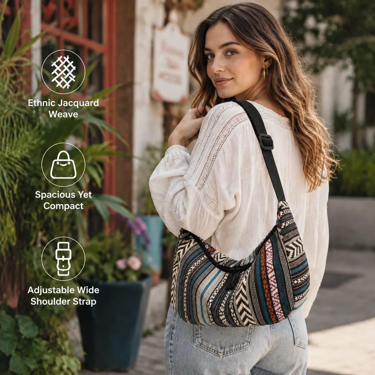 Bohemian Jacquard Dumpling Bag