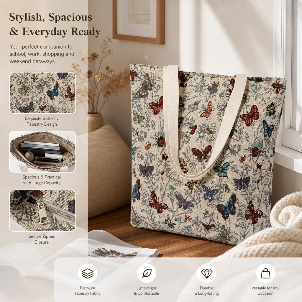 Butterfly Tapestry Tote