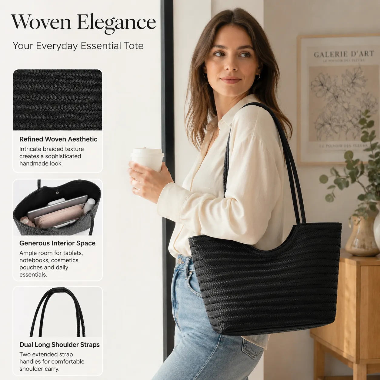 Chic Woven French Tote
